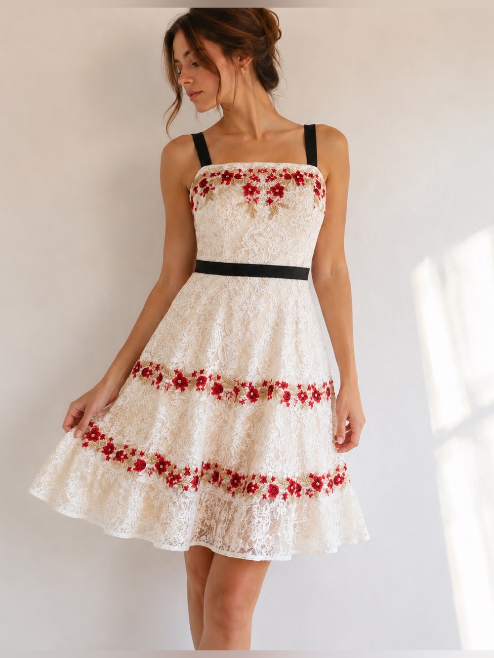 Foxiedox Paloma Embroidered Lace Dress XL NWT | White Floral Lace Cocktail Party